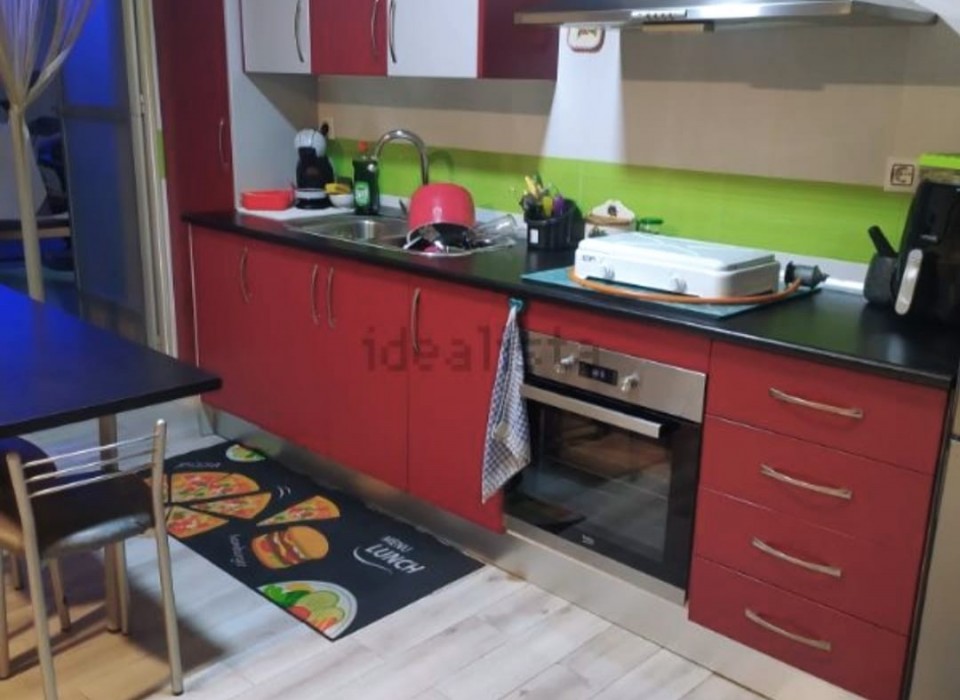 modern kitchen in red, modern ground floor house in aguilas